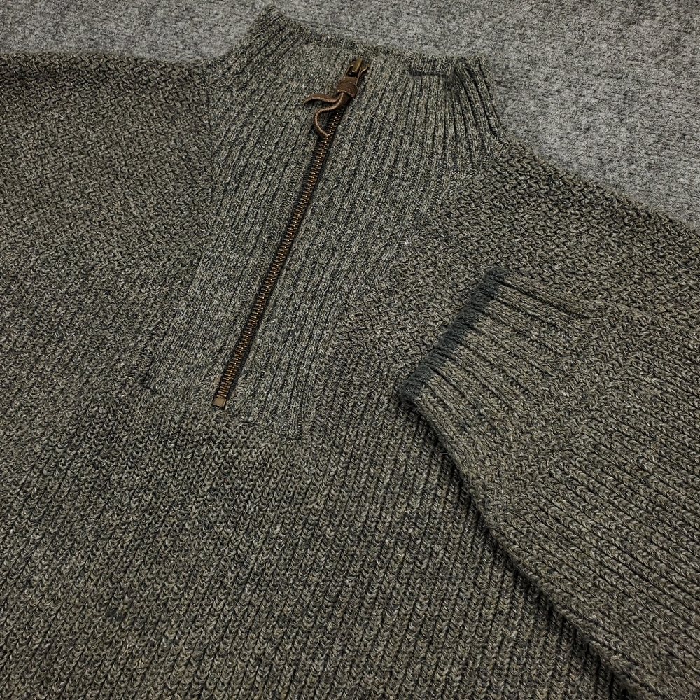 Vintage 90s Eddie Bauer Sweater Mens XL Quarter Zip Pullover Cotton Knit USA